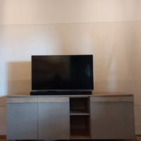 Madia moderna finitura argilla e rovere