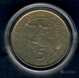 SAN MARINO 5 EURO SERIE ZODIACO 2020 SAGITARIO FDC