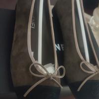 scarpe ballerine Chanel pelle scamosciata  