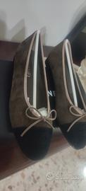 scarpe ballerine Chanel pelle scamosciata  
