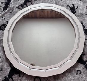 SPECCHIO ROTONDO VINTAGE ANNI 70 BIANCO