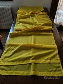 Set di 3 teli / tende giallo lunghi (520x65 cm)