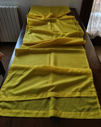 Set di 3 teli / tende giallo lunghi (520x65 cm)