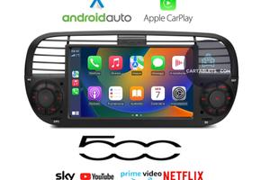 Monitor Apple CarPlay android auto FIAT 500