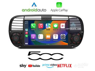 Monitor Apple CarPlay android auto FIAT 500