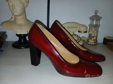 Décolleté Casadei in pelle verniciata bordeaux  40