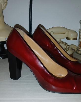 Décolleté Casadei in pelle verniciata bordeaux  40