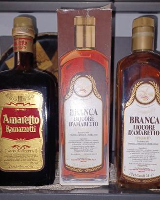 2 BOTTIGLIE AMARETTO RAMAZZOTTI E BRANCA CON BOX