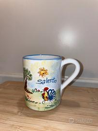 Tazza mug in ceramica salentina decorata a mano