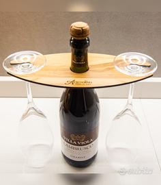 Porta Bicchieri da aperitivo in Legno di Olivo