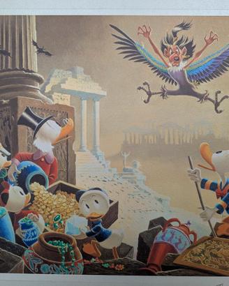 Litografia Disney di Carl Barks con zio Paperone
