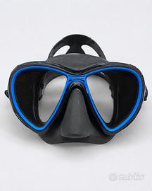 Maschera sub Cressi Quantum nero/blu con custodia