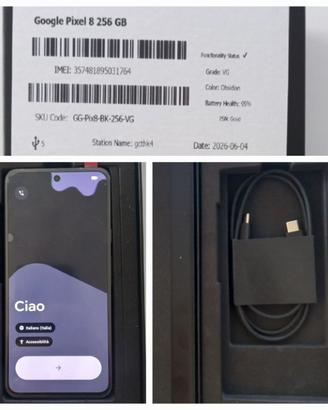 Google Pixel 8 256GB + accessori + garanzia 2028