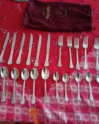 servizio di posate completo argento placcato di 24