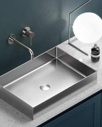 Lavabo da appoggio Saturn Brushed Steel Art.BB9812