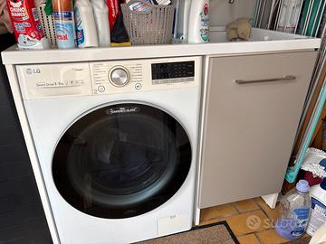 Lavabo da stireria con cassettone e ripiano per la