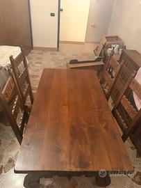 Tavolo fratino in legno massello con sedie