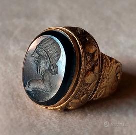 vecchio anello sigillo afghano mm 17,7 