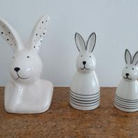 Set 3 conigli ceramica nuovi