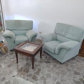 2 Divani alcantara sfoderabili + tavolino