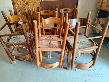 stock 12 sedie in legno da sistemare ma robiste