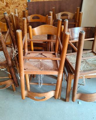 stock 12 sedie in legno da sistemare ma robiste