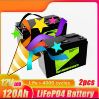 Batterie litio lifepo4 120ah 12v kit 2 pezzi