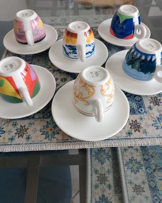 set 6 tazzine caffè Illy art collection 1994 