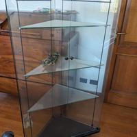 vetrina espositore angolare trasparente