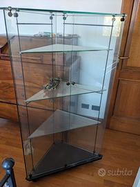 vetrina espositore angolare trasparente