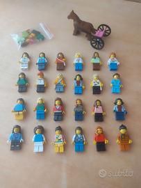 LEGO LOTTO 3 - 24 MINIFIGURE SOLO DONNE + CALESSE