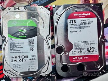Hard disk Hdd 4TB coppia WD Red e Seagate