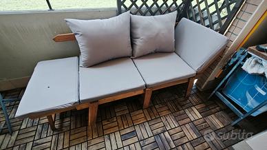 panchina da giardino 2 in 1 con cuscini