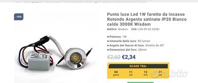 50 mini faretti led da incasso da 1w luce calda