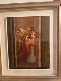 Quadro firmato Caffi-natura morta fiori e vaso