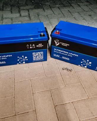 2 Batterie 150Ah 12V Ultimatron LiFePO4 Smart BMS