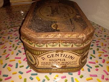 scatola in latta d'epoca vintage