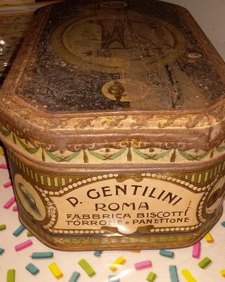 scatola in latta d'epoca vintage