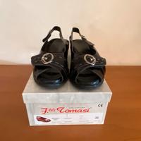 Sandali nappa nera e plantare n. 36, F.lli Tomasi