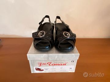 Sandali nappa nera e plantare n. 36, F.lli Tomasi