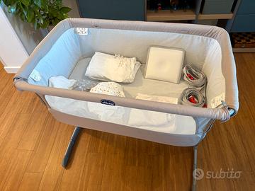 Culla Chicco Next to me con lenzuola e cuscino