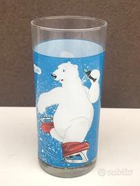 COCA-COLA BICCHIERE ORSO POLAR BEAR GLASS VINTAGE