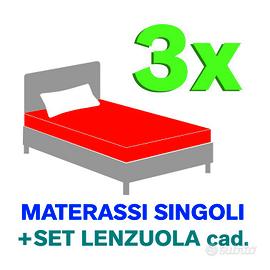 3x LETTI SINGOLI + Set Lenzuola