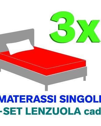 3x LETTI SINGOLI + Set Lenzuola
