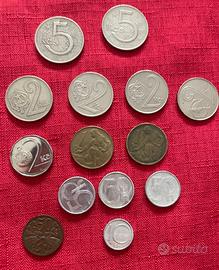 Lotto di 14 monete della Cecoslovacchia