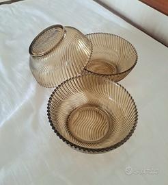 Ciotoline Vetro Fumé Vintage Anni 80 