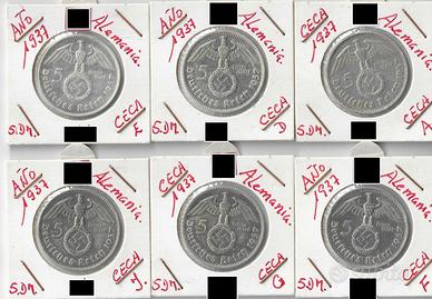 Monete tedesche 5 Reichsmark argento