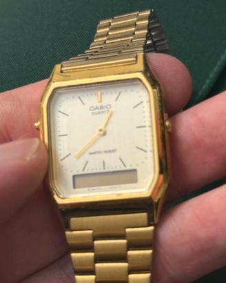 Casio Vintage Gold AQ-230 Orologio Ana-Digi Dorato