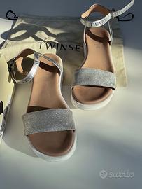 TWINSET Sandalo argento lamin