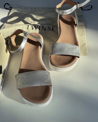 TWINSET Sandalo argento lamin